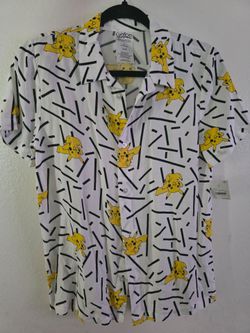 Pokemon pikachu button down shirt