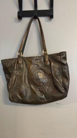 Pine green coach purse