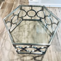 Bassett Glass & Metal Coffee Table Hexagon
