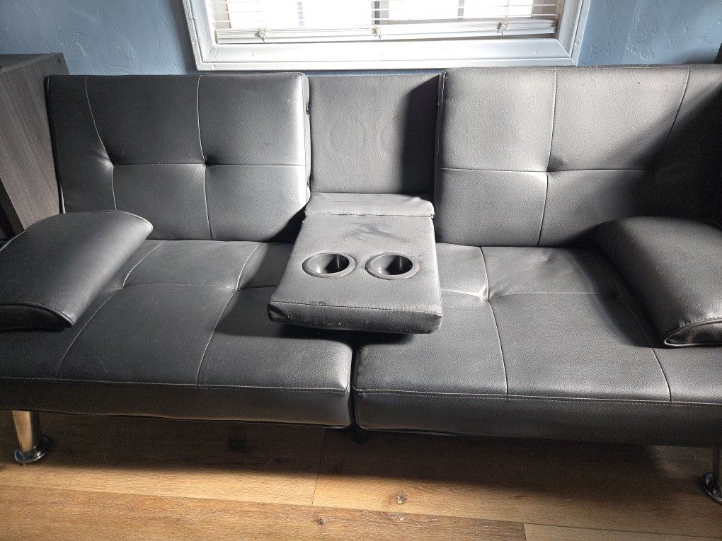 Faux Leather Futon
