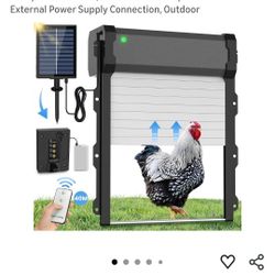 Automatic Chicken Coop Door with Timer & Light Sensor, 4 Modes Automatic chicken door with Remote Control & Anti-pinch Function, Solar Chicken Coop do