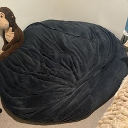7 Ft Beanbag Dark Grayish Blue 