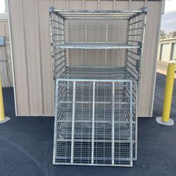 Make Offer * Huge Bakers Rack 8 Shelf Rolling Folding Square Storage Unit