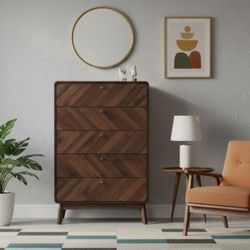 Mid-Century Modern Storage Chest, Made Of Engineer Wood