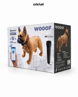 WOOOF Bulldog Bluetooth Speaker with Microphone Black and Tan