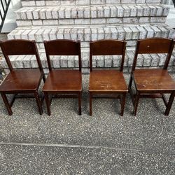 Children’s Wooden Chairs Set of 4 For Kids Wood