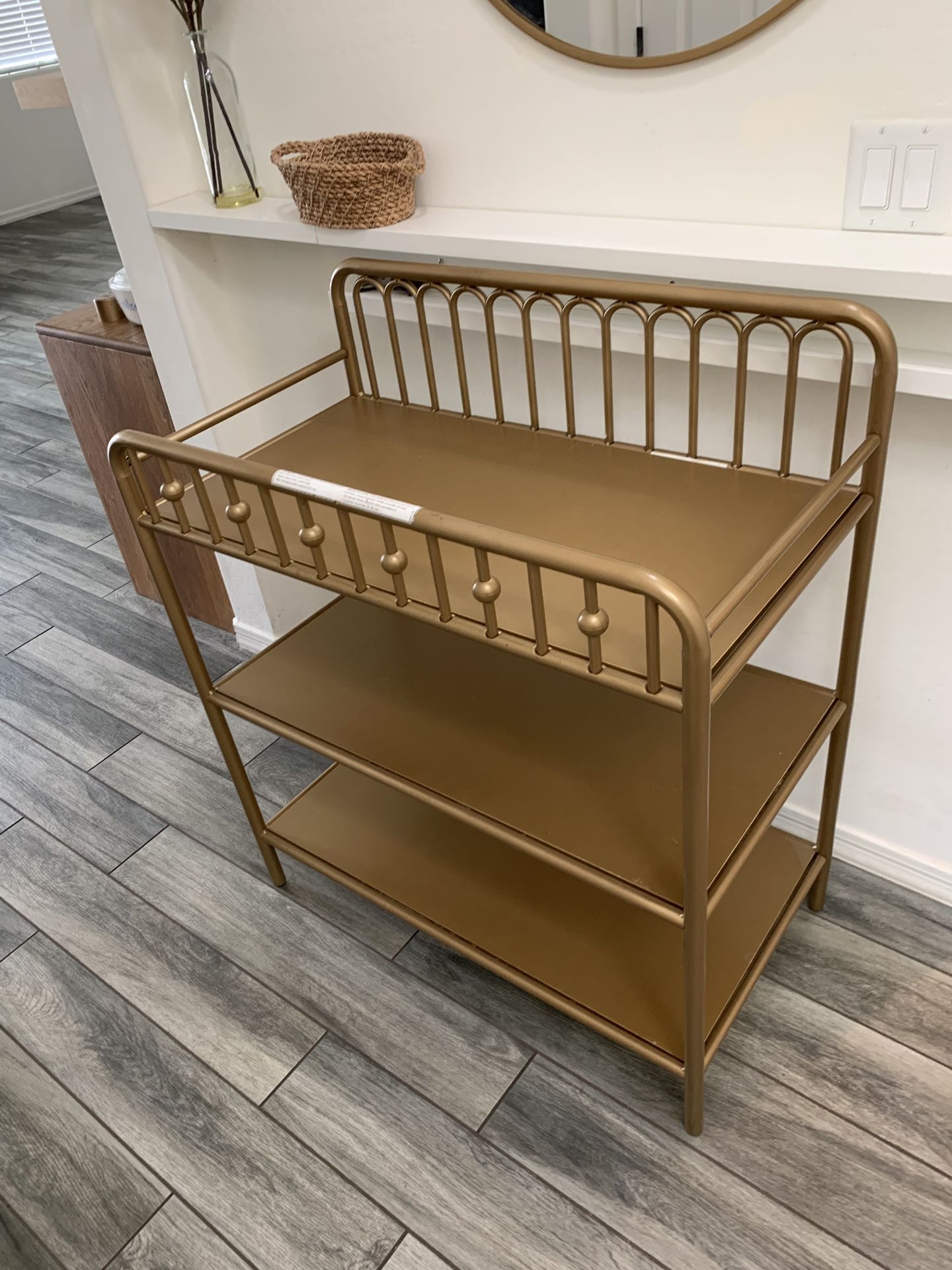 Gold Metal Changing Table