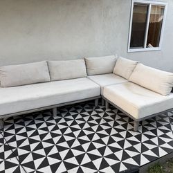 CB2 Baixa Wood 3 pc Sectional - Outdoor Sofa Couch
