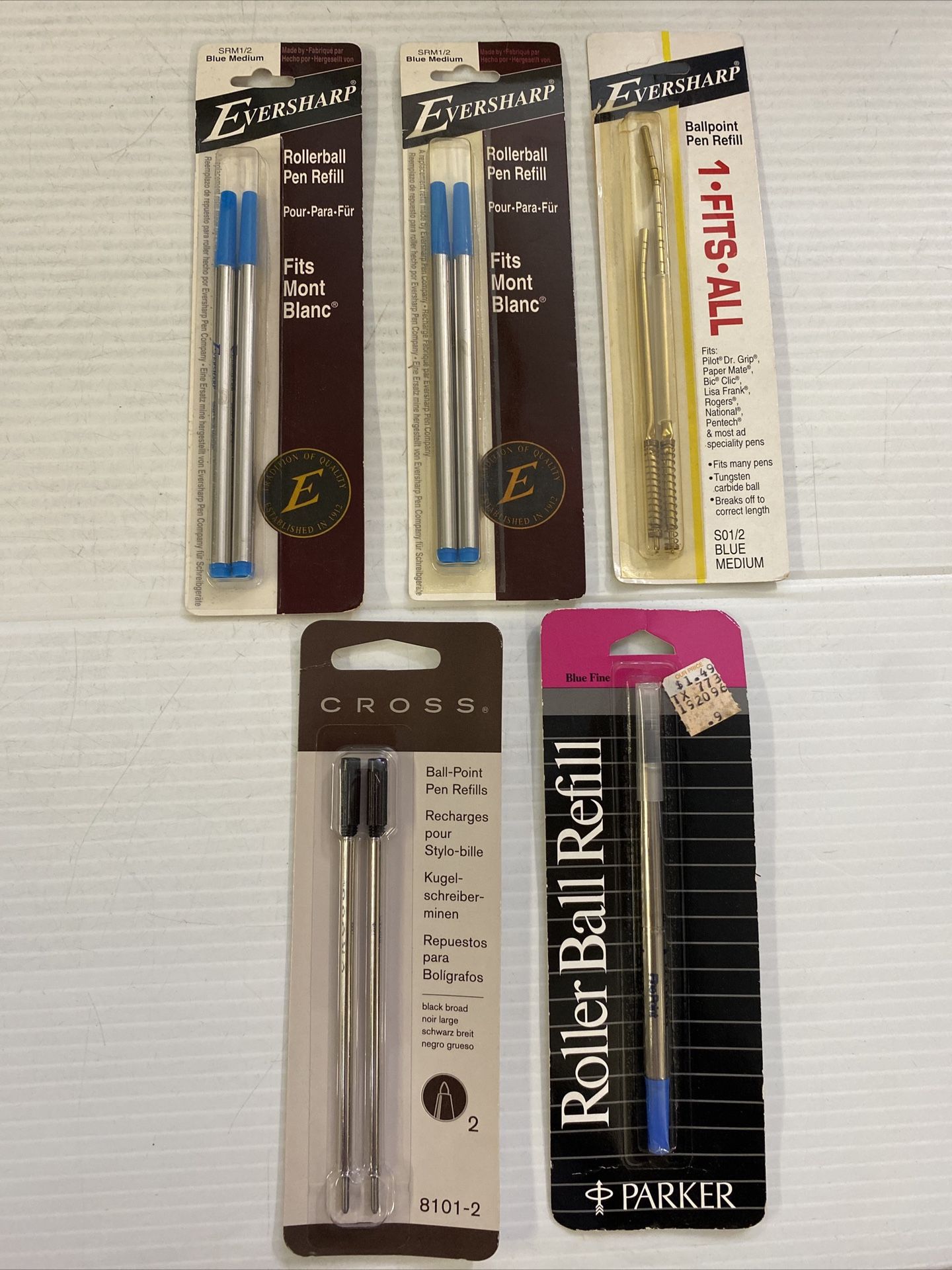 EVERSHARP BALLPOINT PEN REFILL LOT (5) VTG NEW OLD STOCK