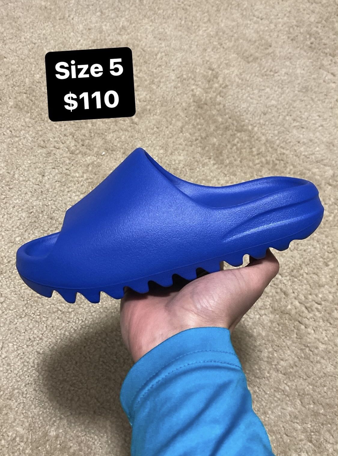 Size 5 - Adidas Yeezy Slide Blue Azure 