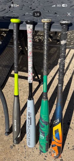 Adult baseball bats.