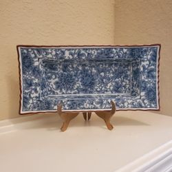 Rare Vintage Japanese Porcelain Blue And White Dish