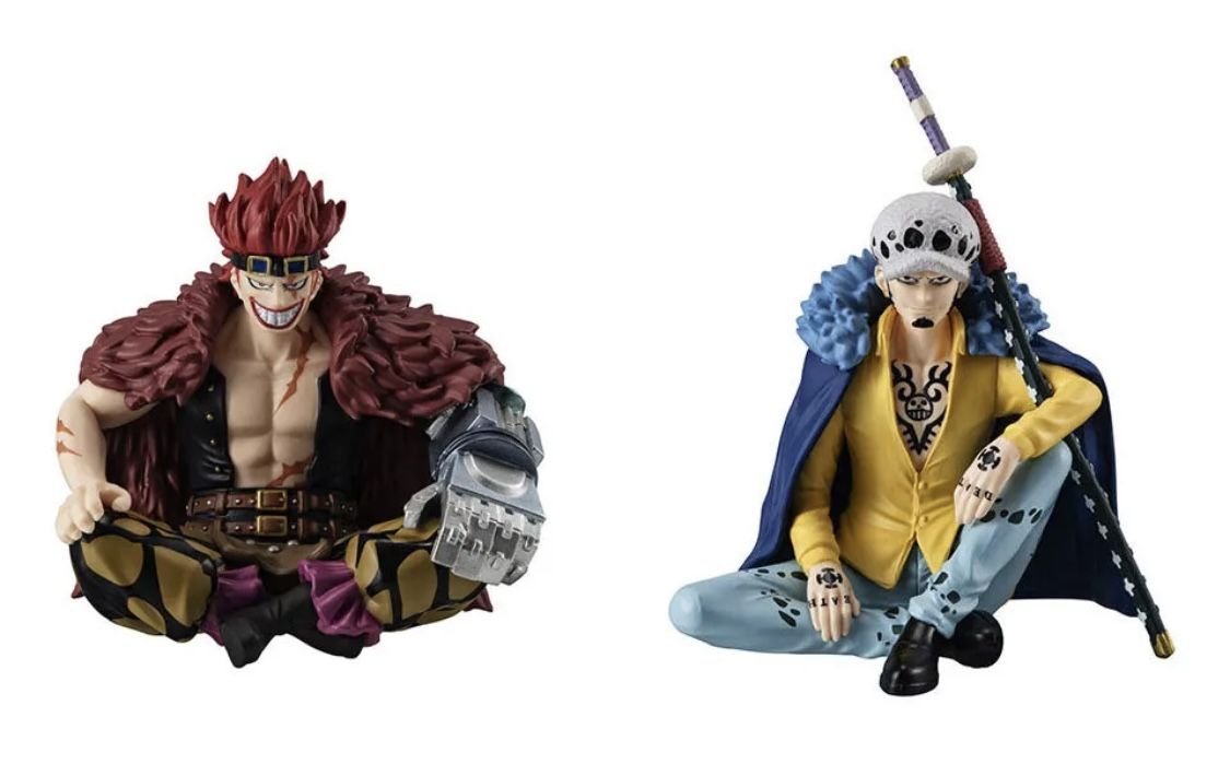 One Piece Anime Sitting Corps Figure Bandai Premium Gashapon Kid & Law set of 2