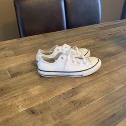 Kids white leather converse