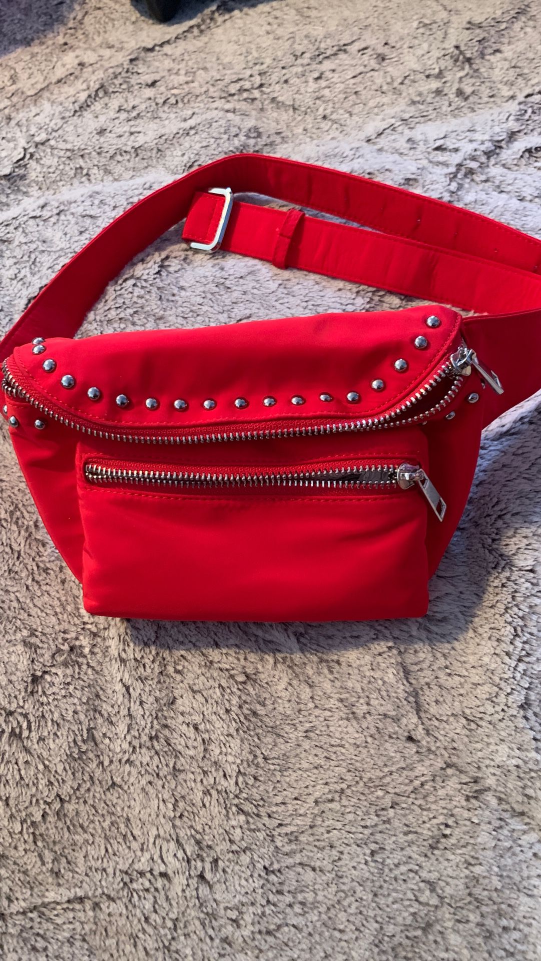 Red Waist Belt Bag