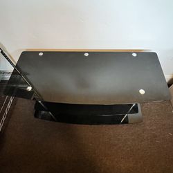 Glass TV Stand With Built In Shelve