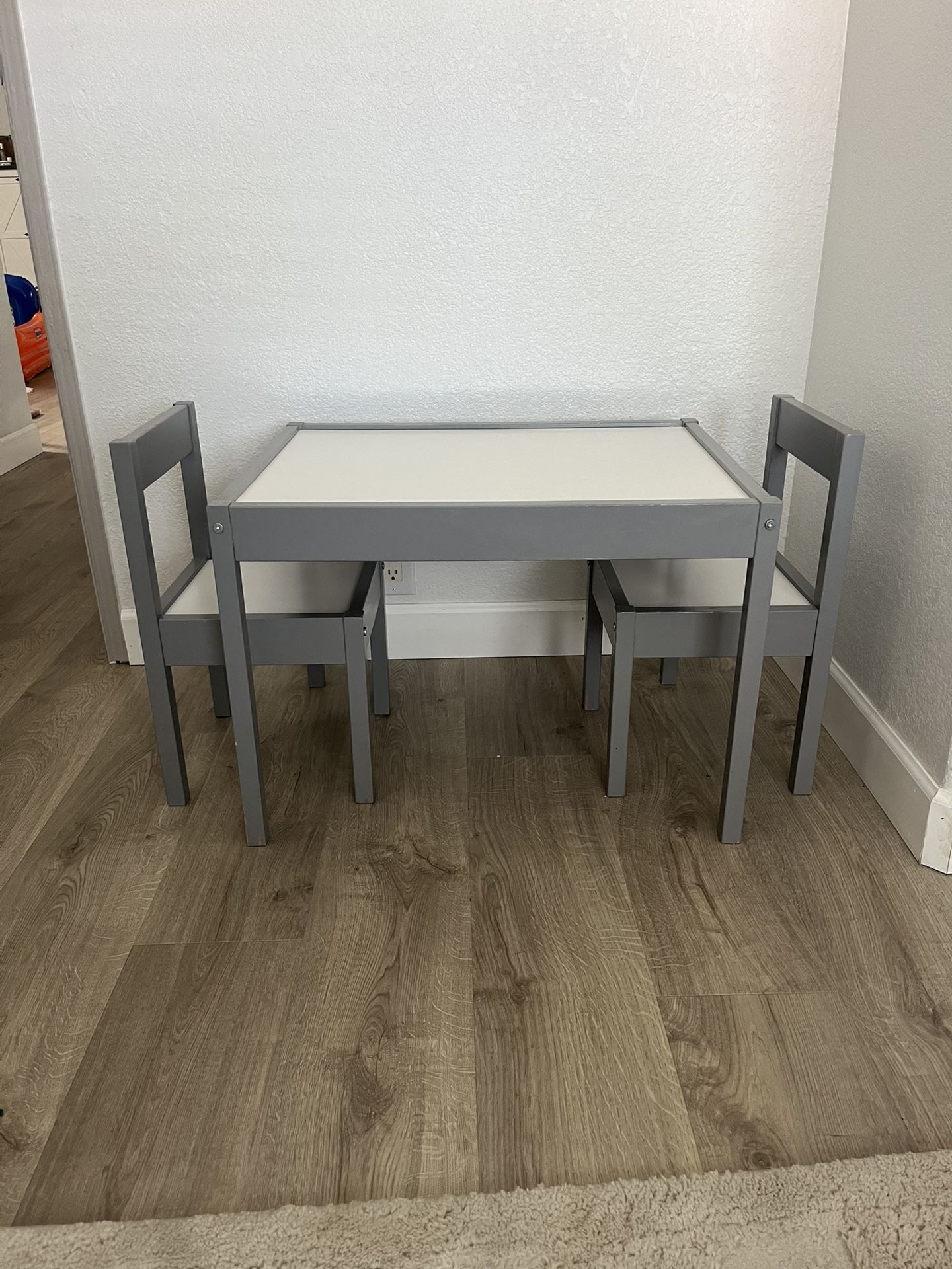 Grey IKEA Toddler Table With 2 Chair