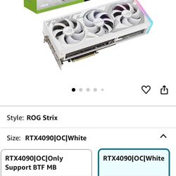 White ROG STRIX 4090 oc Edition Gpu / Ryzen 7 7800x3d CPU High End Pc Set Up