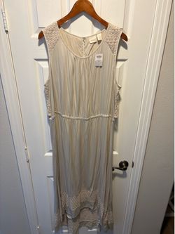 Brand New Chico's Ariel High Low Neutral cream accented Long Dress women’s Size XL - Simi Valley
