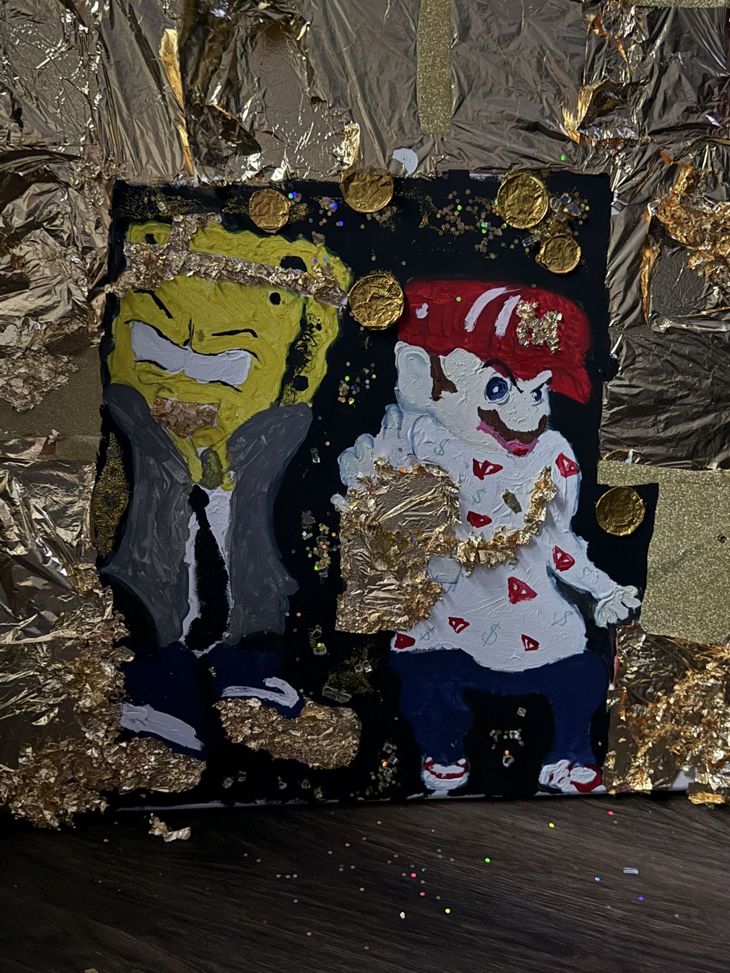 Spongebob & Super Mario gettin' to the coins
