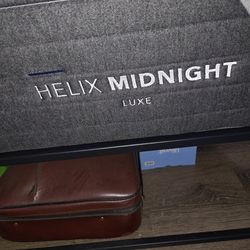 Helix, Luxe Midnight Twin XL Tencel Cover with Luxe Layer with added bed sheets and metal base