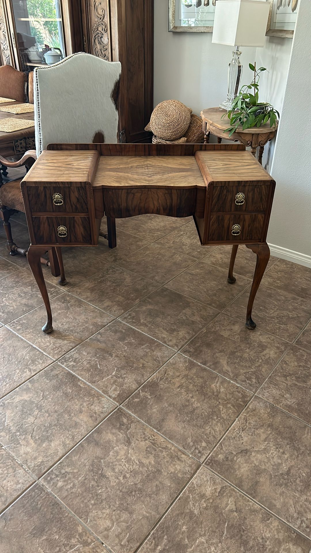 Burl Wood Desk Vanity