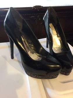 Black platform high heels