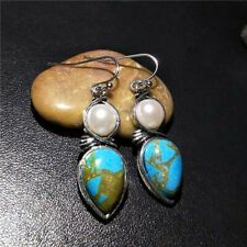 *NEW ARRIVAL* Turquoise Moonstone Dangle Earrings *See My Other 300 Items*