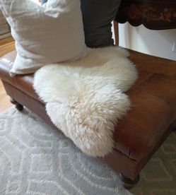 RH Restoration hardware leather ottoman/coffee table