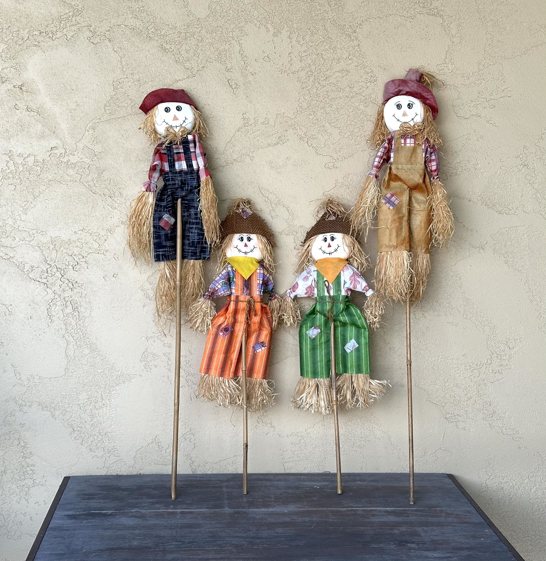 Lot of “4” Scarecrows on a Stick / Yard Decor “Fall / Autumn”