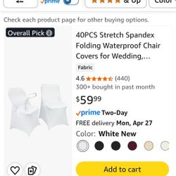 Spandex Chair Covers 40ct WHITE