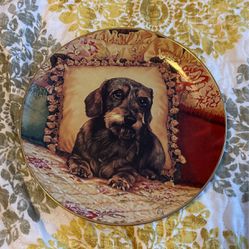 Danbury Mint; Art By Christopher Nick Limited Edition Dachshund China Plate  “ Sweet Dreams “