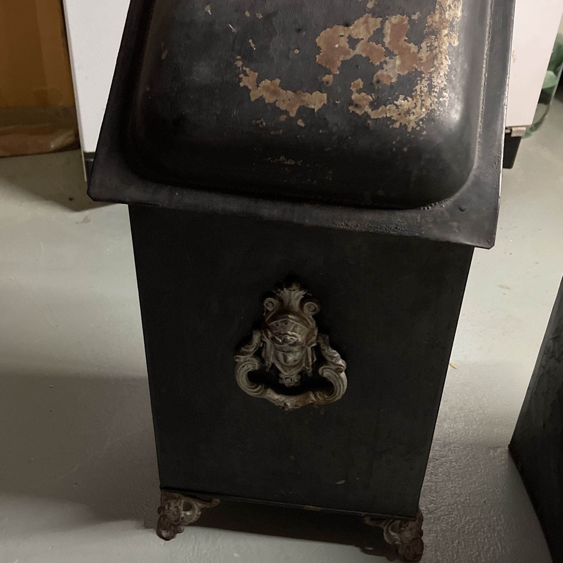 Vintage Coal Hod With Tongs ( Price Lowered). Still available As Of 10/24