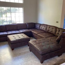 Sectional Sofa Set With Ottoman 
