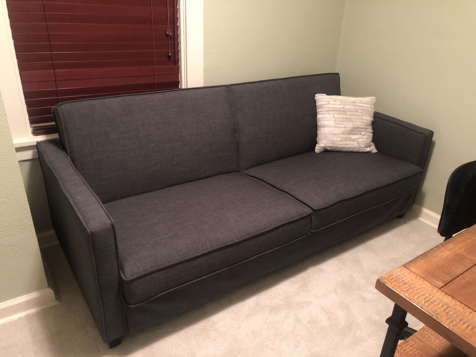 World Market Charcoal Gray Nolee Folding Sofa Bed for Sale in Seattle