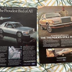 Ford Thunderbird Lot Of 2 Vintage 1980 Magazine Advertisements 1980 