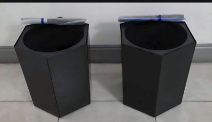 *** NEW LOW PRICE *** PAIR of 16" Black Hexagonal Mobile Planters w Water Monitoring (2 for $60) @ Lasting Creations