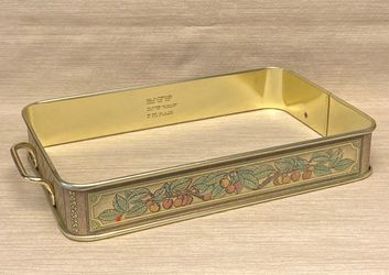 Vintage Pyrex 232 casserole carrier metal server w/ handles Fireside Bakeware