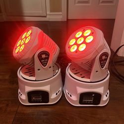  2 x White Mini LED DJ Moving Head Lights - Sound Activated & DMX Control Product Description: Elevate your event's lighting with this professional-gr