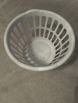 White Plastic Laundry Basket 