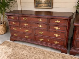 Bassett Solid Wood Dresser 67”W x 19”D x 34”H