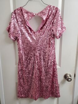 Pink Sequen Dress Holiday Special Occasion 