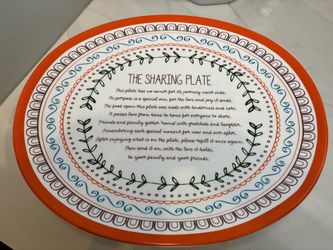 Michaels The Sharing Plate Harvest Giving Platter Ceramic 10.5 Fall Thanksgiving