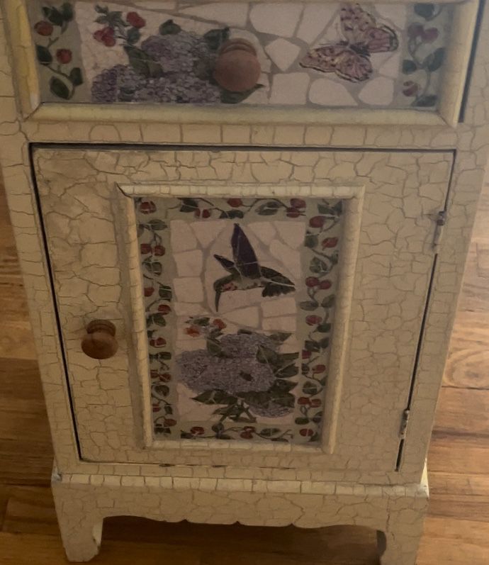 Mosaic Tile Decorated Small Cabinet 
