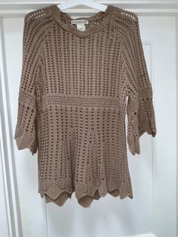 Requirements Open Knit Crochet Sweater Top Size M