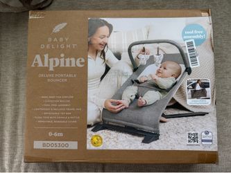 Baby Delight Alpine Deluxe Portable Bouncer | Infant | 0 – 6 months | Charcoal Tweed