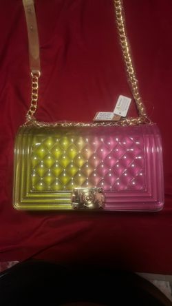Green & pink purse