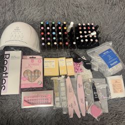 Complete Beetles Nail Kit – Lamp, Gel Polish, Tips & Accessories 