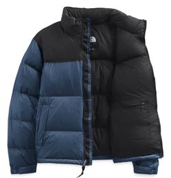 The North Face blue puffer jacket 