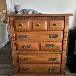 Solid Wood Vintage Dresser 